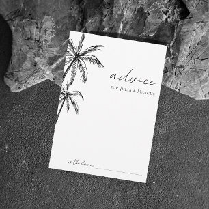 Hand Drawn Palm Tree Destination Wedding Advice Card