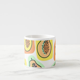 Hand-Drawn Papaya: Creative Vintage Pattern Espresso Cup