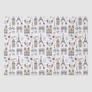 Hand Drawn Paris Doodles   Tissue Paper