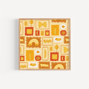 Hand-Drawn Pasta Noodle Kitchen Art Poster