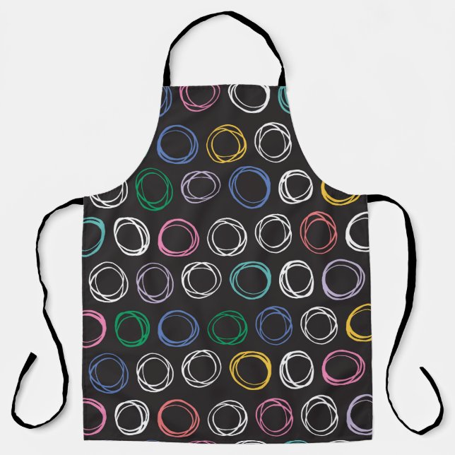 Hand drawn pattern with brushed lines seamless pat apron (Front)