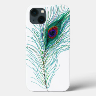 Hand drawn Peacock Feathers iPhone 13 Case