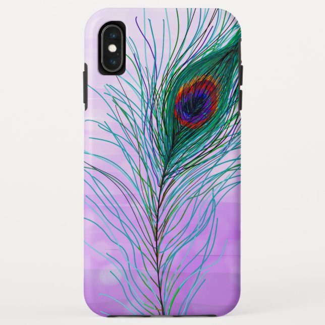 Hand drawn Peacock Feathers  Case-Mate iPhone Case (Back)