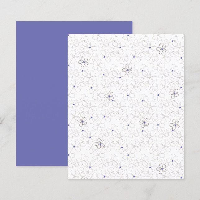 Hand-drawn Periwinkle Flowers Scrapbook Paper (Front/Back)