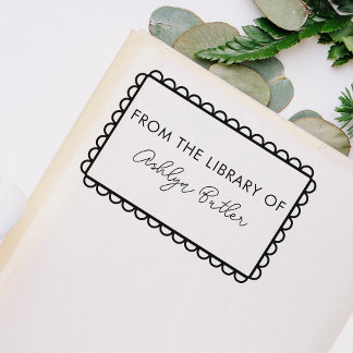 Hand Drawn Personal Library Book Stamp
