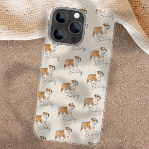Hand Drawn Pet Portrait Watercolor Bulldog iPhone 16 Pro Max Case