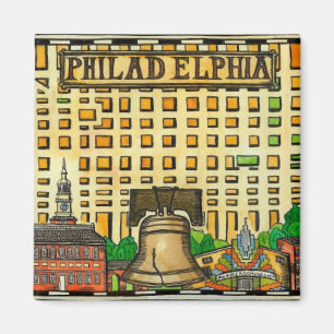 Hand-Drawn Philadelphia Map Magnet