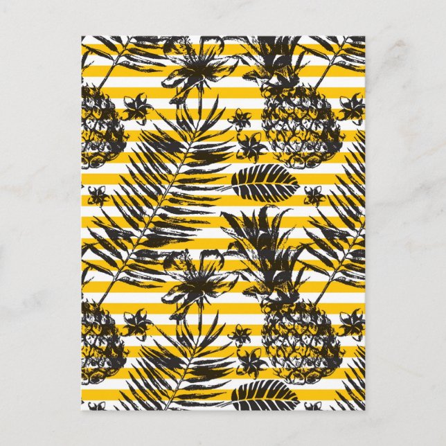Hand Drawn Pineapples Postcard (Front)