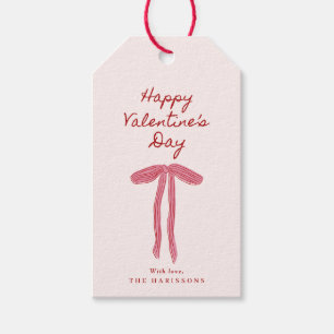 Hand-Drawn Pink Bow Valentine’s Day Gift Tag