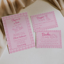 Hand Drawn Pink Bun In The Oven Angel Baby Shower