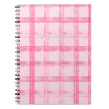 Hand Drawn Pink Plaid Notebook
