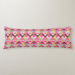 Hand Drawn Pink Zig Zag Pattern Body Pillow