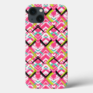 Hand Drawn Pink Zig Zag Pattern iPhone 13 Case