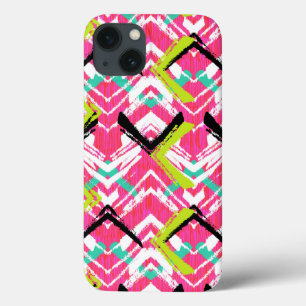 Hand Drawn Pink Zig Zag Pattern iPhone 13 Case