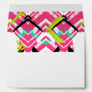 Hand Drawn Pink Zig Zag Pattern Envelope