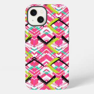Hand Drawn Pink Zig Zag Pattern iPhone 13 Case