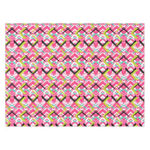 Hand Drawn Pink Zig Zag Pattern Tablecloth