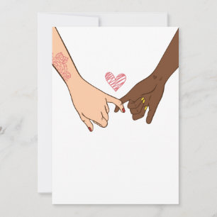 Hand drawn pinky swear pinky promise concept holiday card