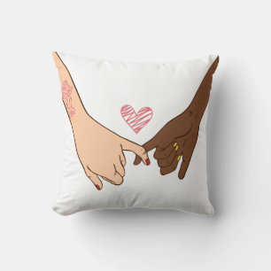 Hand drawn pinky swear pinky promise concept throw pillow