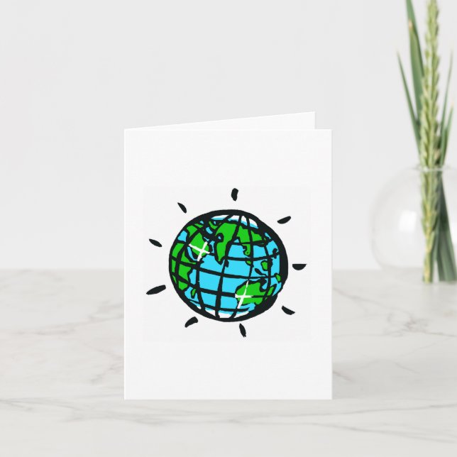 Hand drawn Planet EARTH - Conservation - Ecology-  Card (Front)