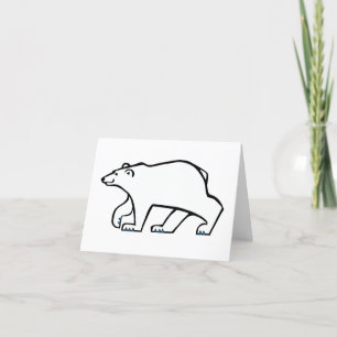 Hand drawn - POLAR BEAR - Arctic Wildlife - Thank You Card