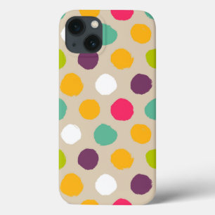 Hand-drawn polka dot pattern iPhone 13 case
