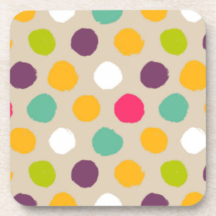 Hand-drawn polka dot pattern coaster
