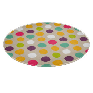 Hand-drawn polka dot pattern cutting board