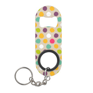 Hand-drawn polka dot pattern keychain bottle opener