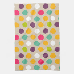 Hand-drawn polka dot pattern kitchen towel