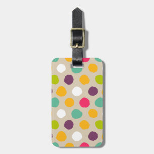 Hand-drawn polka dot pattern luggage tag