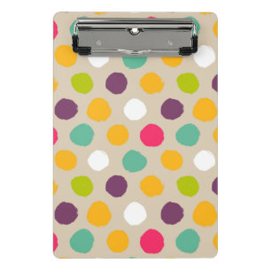Hand-drawn polka dot pattern mini clipboard