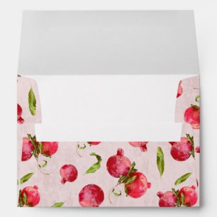 Hand Drawn Pomegranate Botanical Illustration Envelope