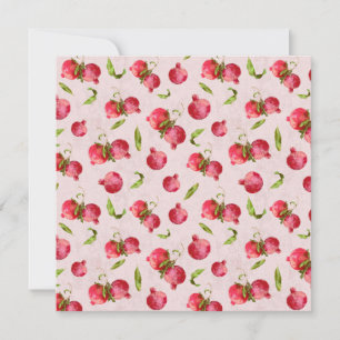 Hand Drawn Pomegranate Botanical Illustration Holiday Card