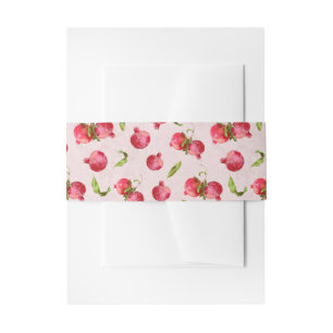 Hand Drawn Pomegranate Botanical Illustration Invitation Belly Band