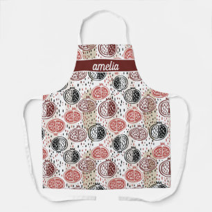 Hand Drawn Pomegranate Pattern ID491 Apron