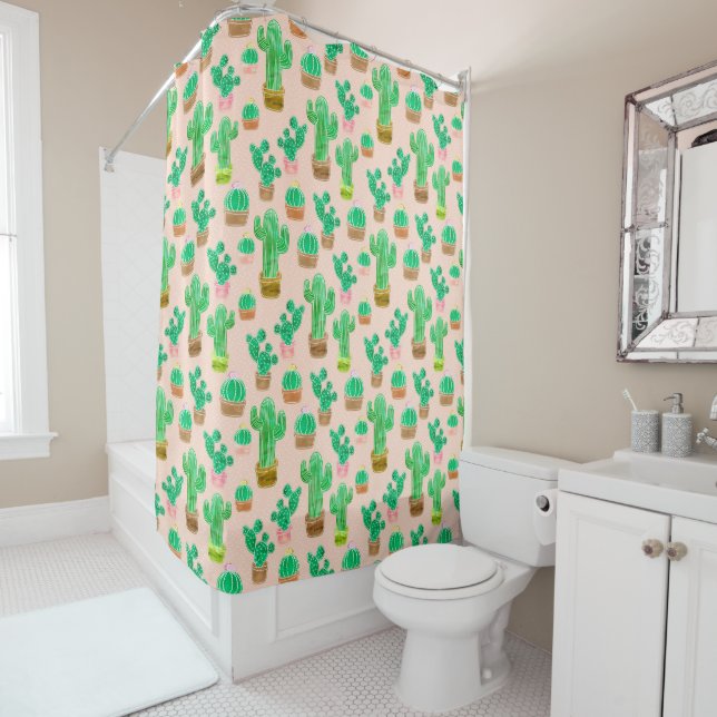 Hand Drawn Potted Cactus Pattern (In Situ)