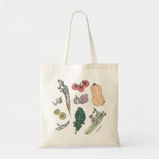 Hand Drawn Produce Customizable Tote Bag
