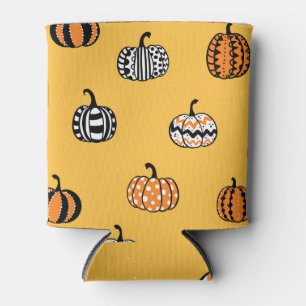Hand Drawn Pumpkin Halloween Seamless Can Cooler
