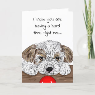 Hand drawn Puppy Having a Hard time Card
