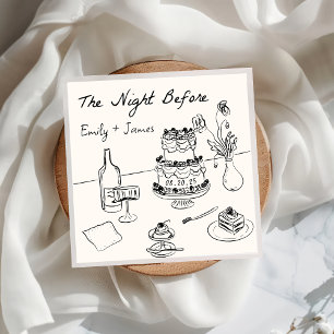 Hand Drawn Quirky The Night Before Wedding Napkins