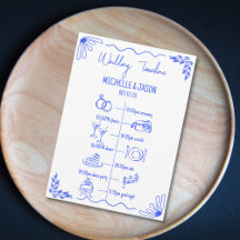 Hand Drawn Quirky Wedding Itinerary Schedule