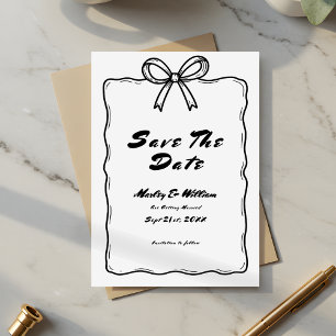 Hand Drawn Quirky Whimsical Funky Wedding Save The Date