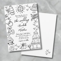 Hand Drawn Quirky Whimsical Wedding