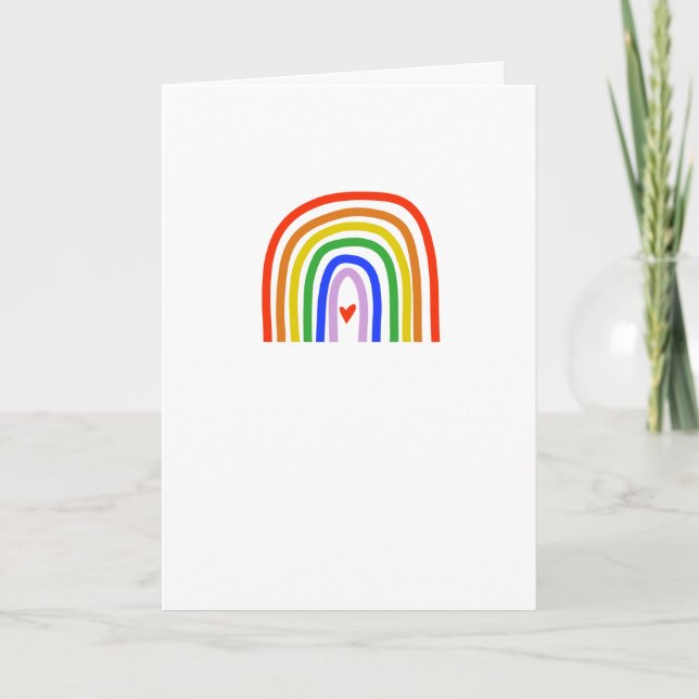 Hand drawn Rainbow Colours Heart Add Text Kids Card (Front)