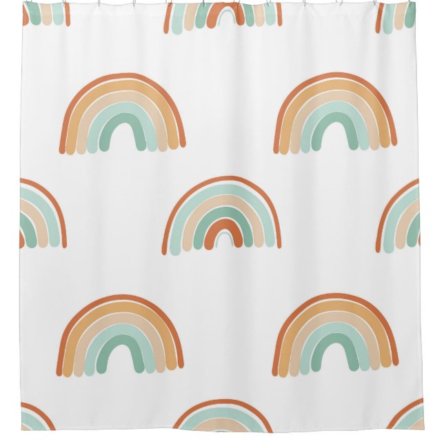 Hand-drawn rainbows: pastel seamless pattern. (Front)