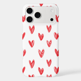 Hand Drawn Red Hearts Pattern – Minimal Valentine