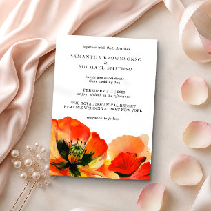 Hand-Drawn Red Poppy Flower Illustration Invitation