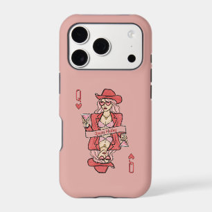 Hand Drawn Red Queen of Hearts Pink Doodle