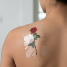 Hand Drawn Red Rose Temporary Tattoo